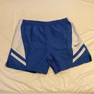 Nike vintage 90s Y2K training shorts blue white mens medium soccer track running